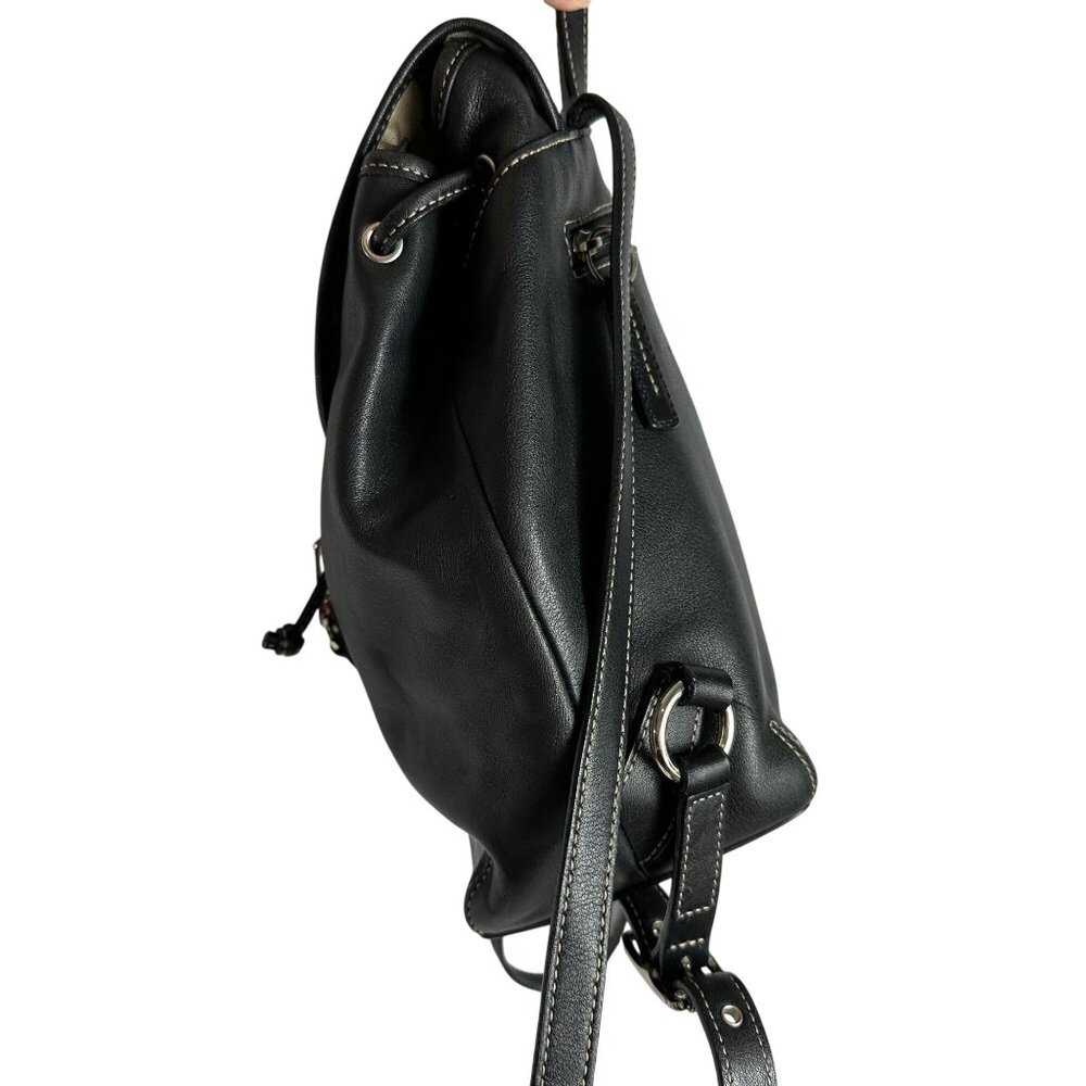 Coach Legacy Studio Drawstring Backpack Black Lea… - image 4